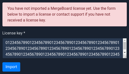 Import your license key